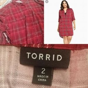 Size 2 Plaid Button Up Flannel Torrid Dress